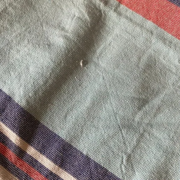 Preppy pastel striped white fringe 32x62" cotton blend beach towel - Picture 12 of 12